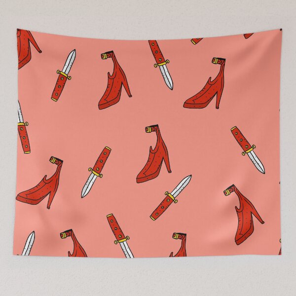Item preview, stilleto heels and knives pattern. girl power. designed and sold by JJadx.