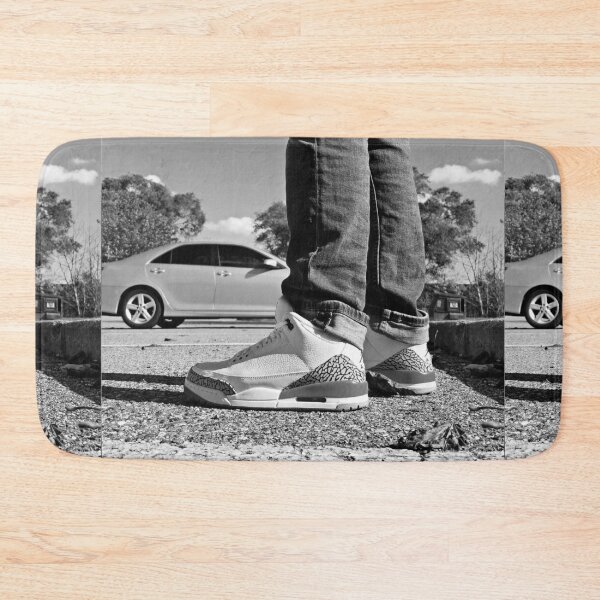 Item preview, AJ 3 Hall of Fame Sneaks Portrait on Feet Black and White designed and sold by RCPphotography.
