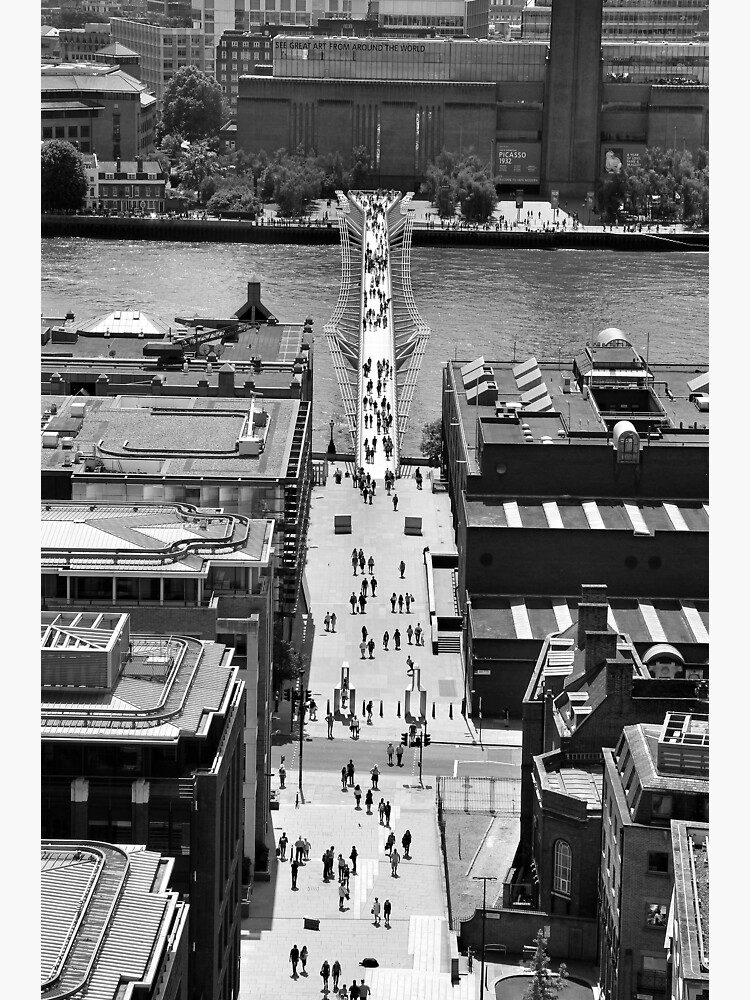 View of the Millennium Bridge over the River Thames by hoxtonboy