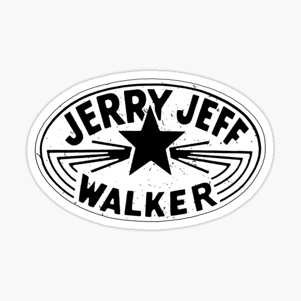 "Jerry Jeff Walker white vintage logo" Sticker for Sale by annashatova Redbubble