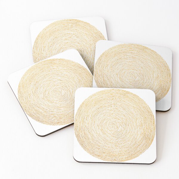 Item preview, Round Geometry - Gold on White designed and sold by Silbek.