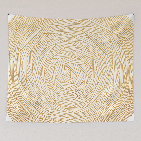 Item preview, Round Geometry - Gold on White designed and sold by Silbek.