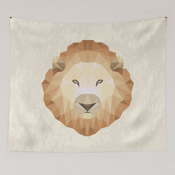 Item preview, Geometric lion profile (light) designed and sold by frangipaniarts.