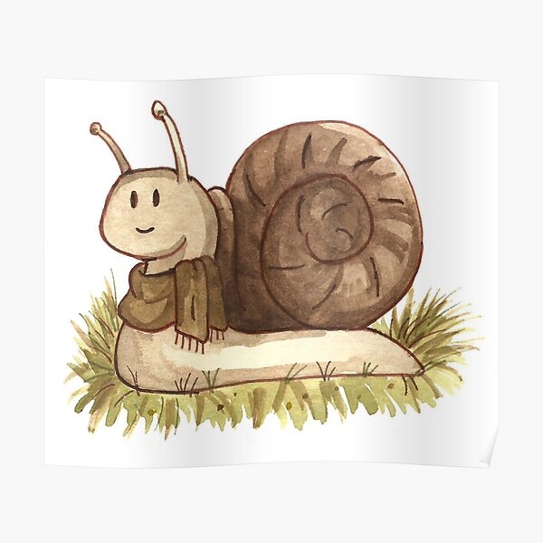 Snail with a Scarf Poster