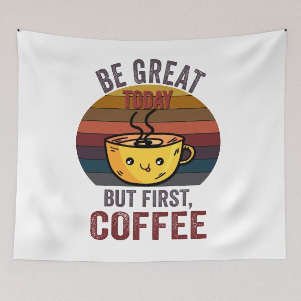 Item preview, Be awesome But First Coffee, Funny Retro vintage Coffee quote Love Gifts For Christmas And Wintertime designed and sold by Steve  Morley.