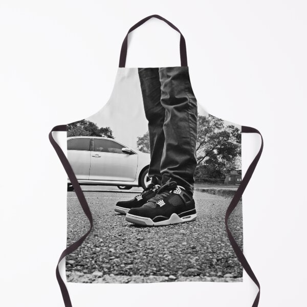 Item preview, AJ4 Bred Sneaks Portrait on Feet Black and White designed and sold by RCPphotography.