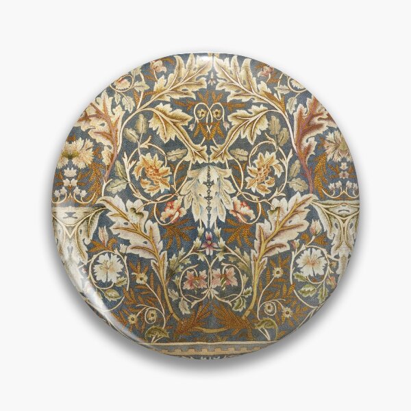Item preview,  ANTIQUE EMBROIDERY WITH CARNATIONS, LARGE LEAVES AND FLOWERS White Pink Blue Brown Floral designed and sold by BulganLumini.