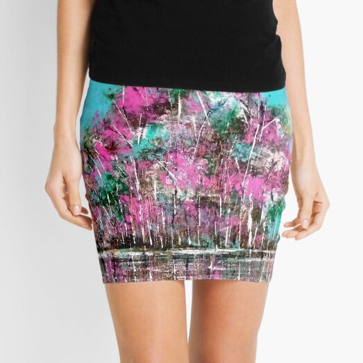 Purple Tree Abstract artwork Mini Skirt