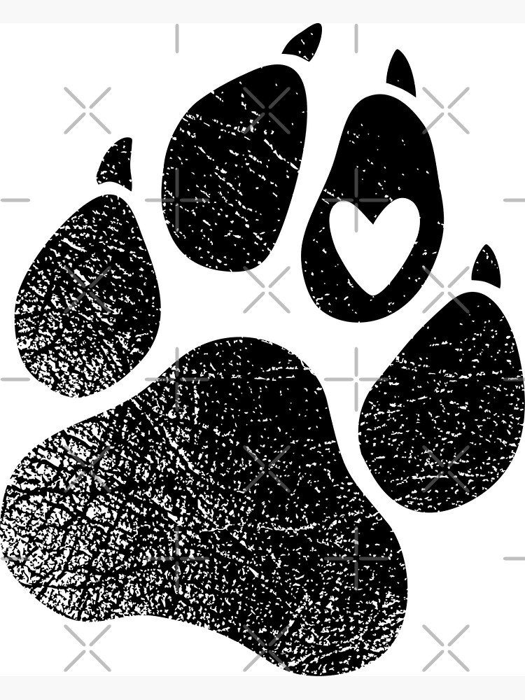 Empreinte de patte de petit chien avec un motif de couleur blanc cœur pour  les amoureux des animaux. | Magnet