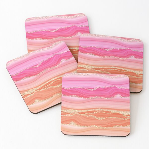 Item preview, Blush Pink Faux Marble Stripes With Gold Glamour Veins designed and sold by MysticMarble.