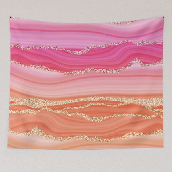 Item preview, Blush Pink Faux Marble Stripes With Gold Glamour Veins designed and sold by MysticMarble.