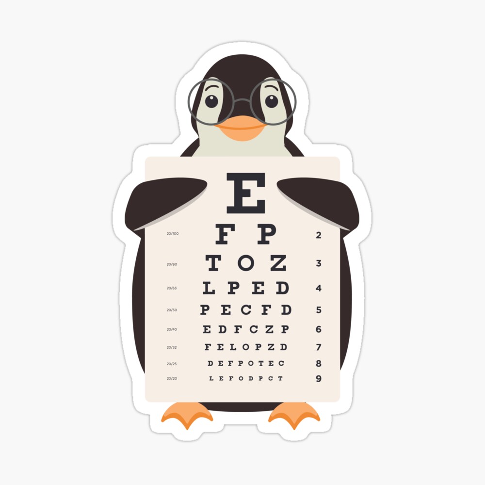 penguin eye chart photographic print by aliisik redbubble
