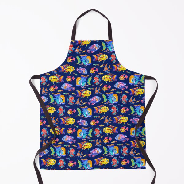 Item preview, Funny tropical fish on dark blue designed and sold by Irina Ivanova.