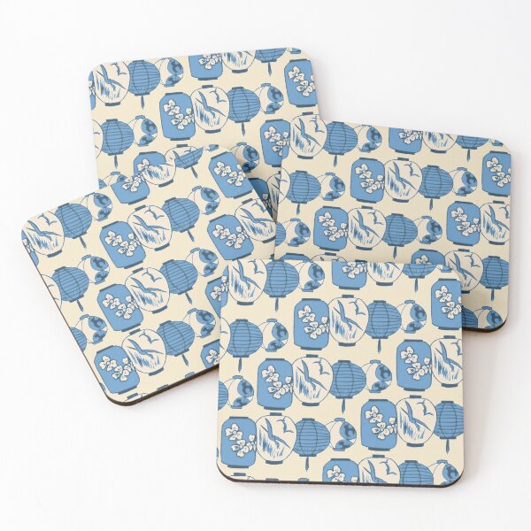 Item preview, Vintage Chinese Lantern Illustration Pattern (BLUE) designed and sold by LansingOLeary.