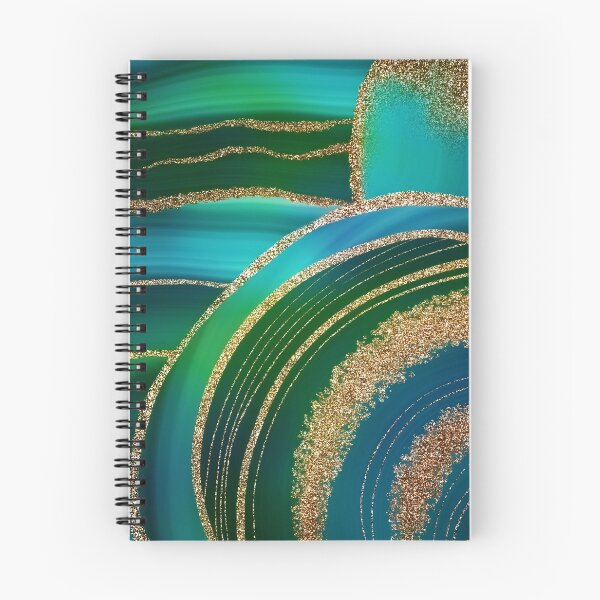 Item preview, Abstract Teal Blue Green And Gold Faux Marble Landscape designed and sold by MysticMarble.