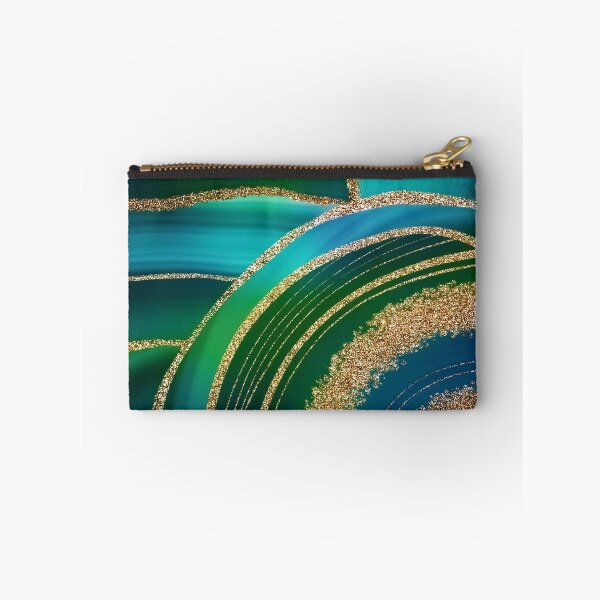 Item preview, Abstract Teal Blue Green And Gold Faux Marble Landscape designed and sold by MysticMarble.