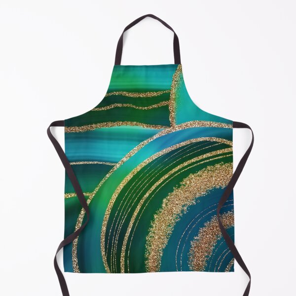 Item preview, Abstract Teal Blue Green And Gold Faux Marble Landscape designed and sold by MysticMarble.