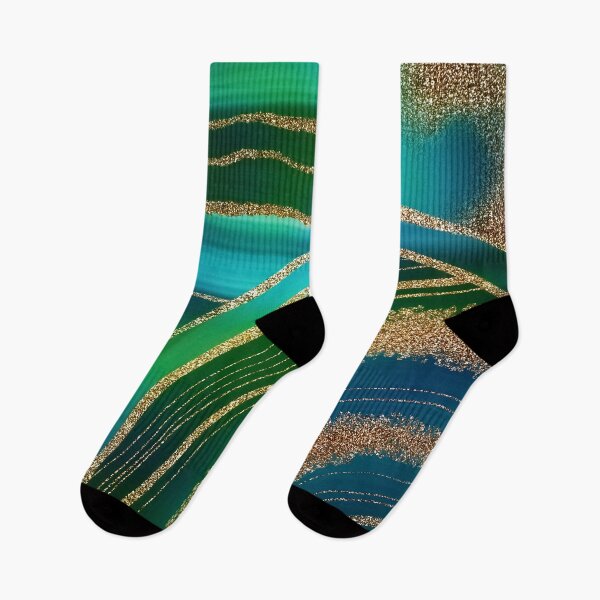 Item preview, Abstract Teal Blue Green And Gold Faux Marble Landscape designed and sold by MysticMarble.