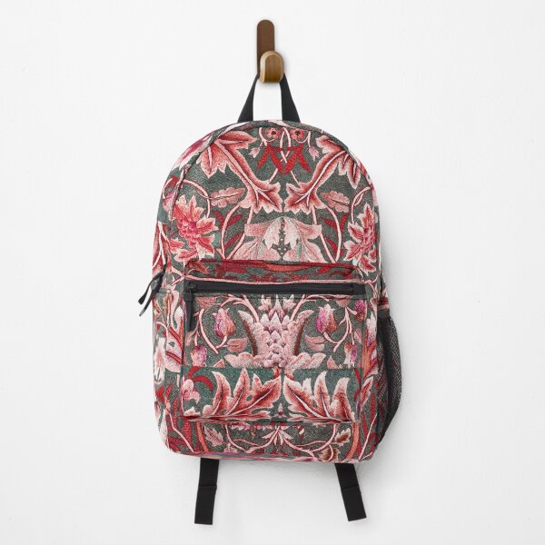 Item preview, ANTIQUE EMBROIDERY WITH CARNATIONS ,LARGE LEAVES AND FLOWERS Red White Pink Floral designed and sold by BulganLumini.