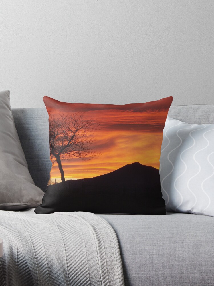 Thumbnail 1 of 4, Pillow, Bennachie sunset designed and sold by orcadia.