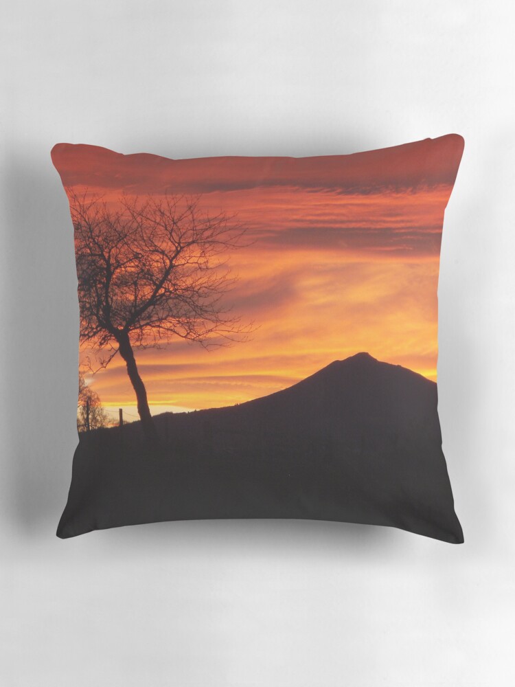 Thumbnail 3 of 4, Pillow, Bennachie sunset designed and sold by orcadia.
