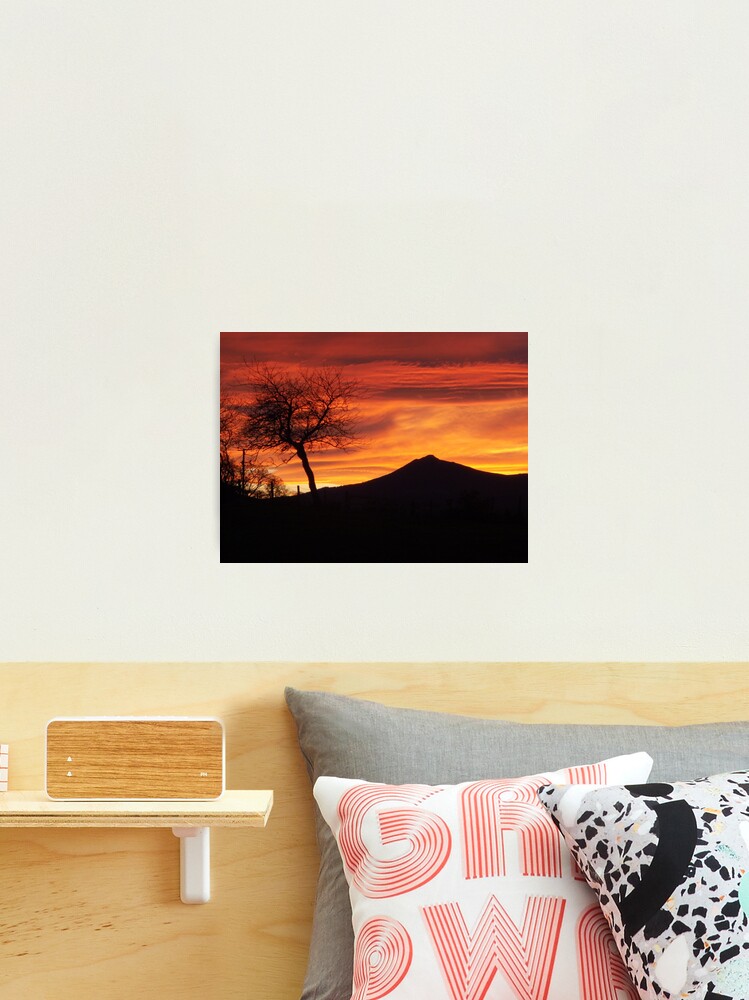 Photographic Print, Bennachie sunset designed and sold by Fiona MacNab