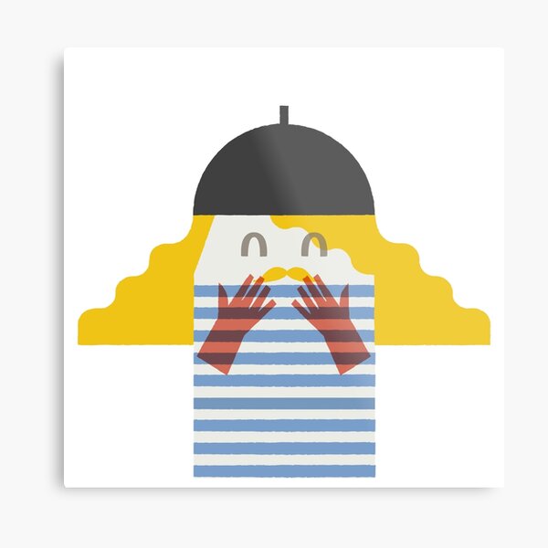 Flat illustration characters pattern Metal Print