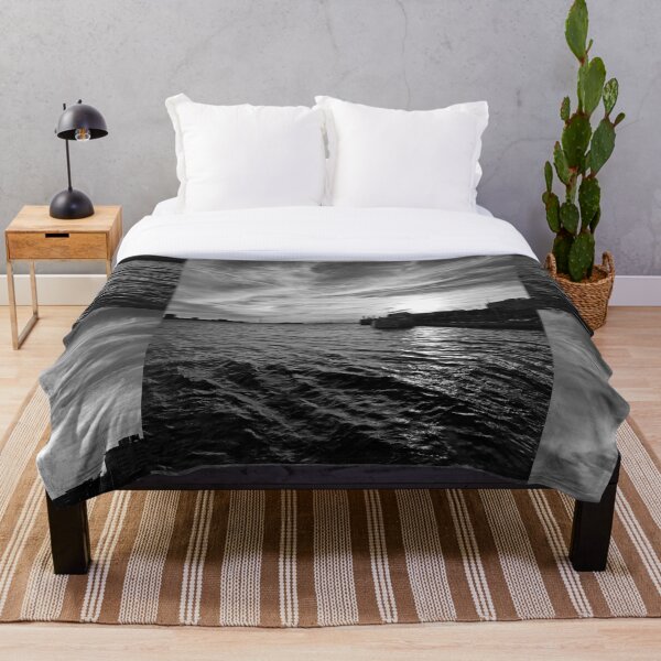 Item preview, Detroit Michigan and Windsor Ontario Sunset 2 Black and White designed and sold by RCPphotography.