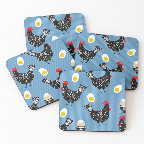 Item preview, Mrs Chicken and her Eggs -dark blue designed and sold by creativinchi.