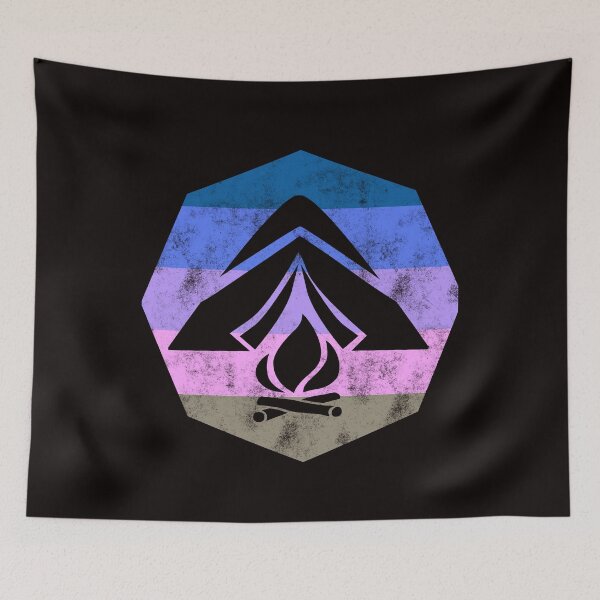 Item preview, Retro camping bonfire hiking designed and sold by Imutobi.