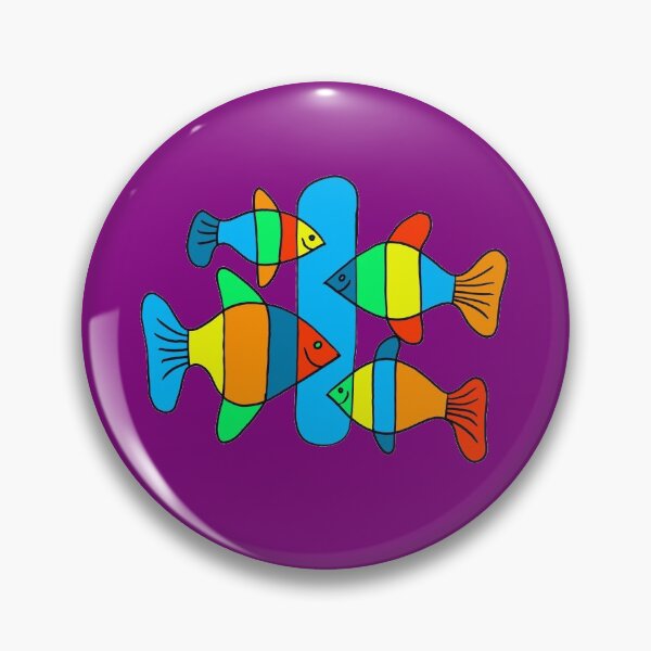Item preview, 4 Fish - Black lines on purple Board designed and sold by Istvan Ocztos.