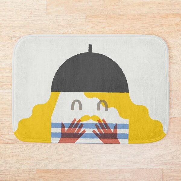 Flat illustration characters pattern Bath Mat