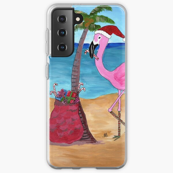Christmas in paradise flamingo Samsung Galaxy Soft Case