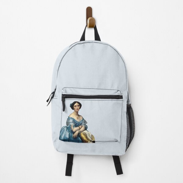 Item preview, Portrait of a Lady - Vintage Fine Art on Pale Antique Ice Blue - Ingres designed and sold by kierkegaard.
