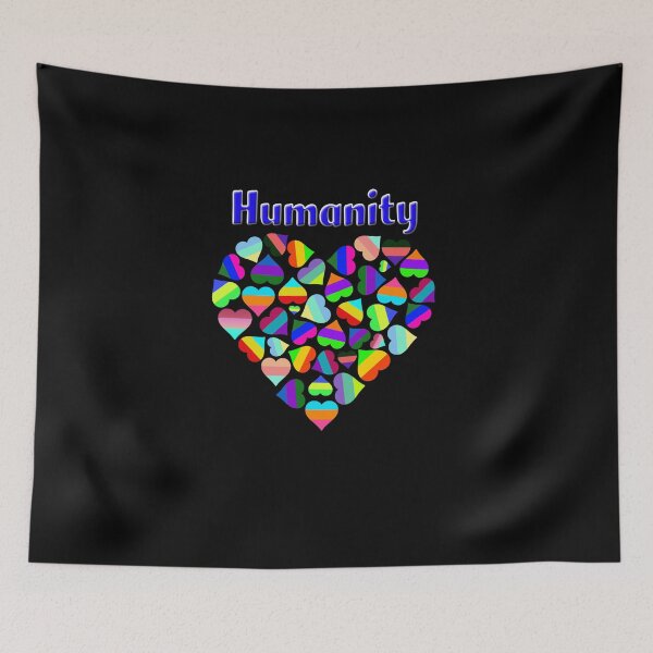 Item preview, Pretty Heart with colorful hearts in center...Humanity at top on transparent background designed and sold by With My Hands By K.