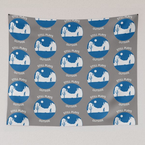Item preview, Distressed Still Plays Outside Hiker with Mountains  designed and sold by FazCreations.