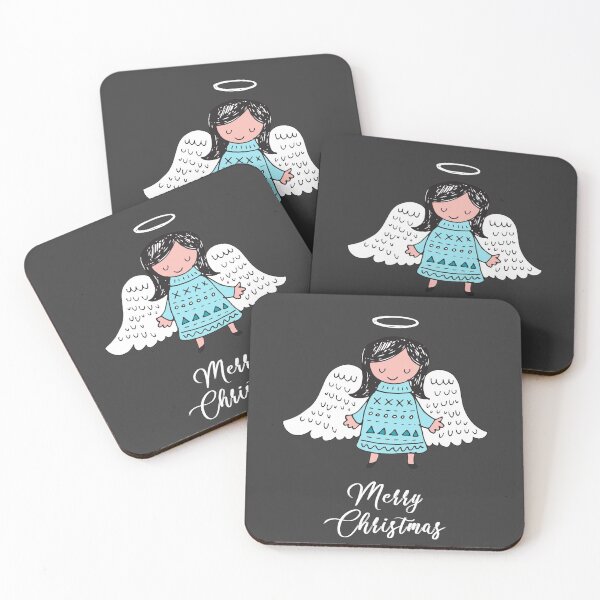 Item preview, Cute Christmas angel on dark background designed and sold by colourfulslug.