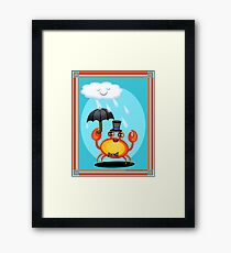 Singing In The Rain Crab Art Poster Print Framed Print