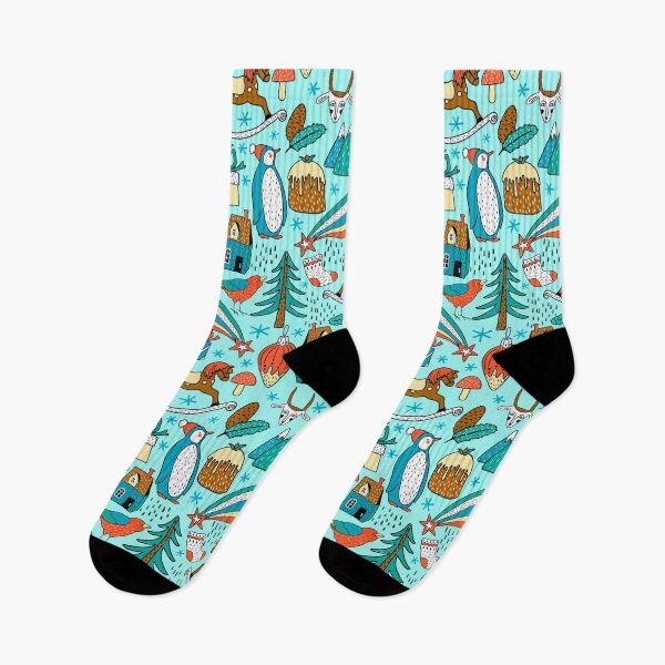 Item preview, Penguins, birds, horses, cones, trees, houses, gifts, mountains. Winter, New Year! designed and sold by zatmeniee.
