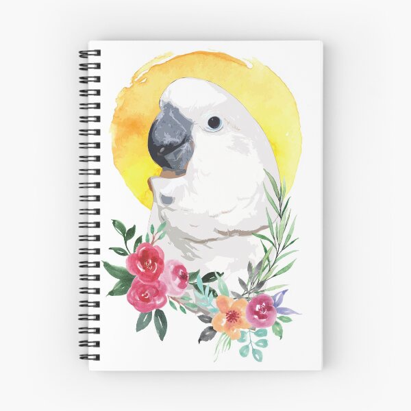 Item preview, cockatoo and flower watercolor designed and sold by L'Atelier Oranjade.