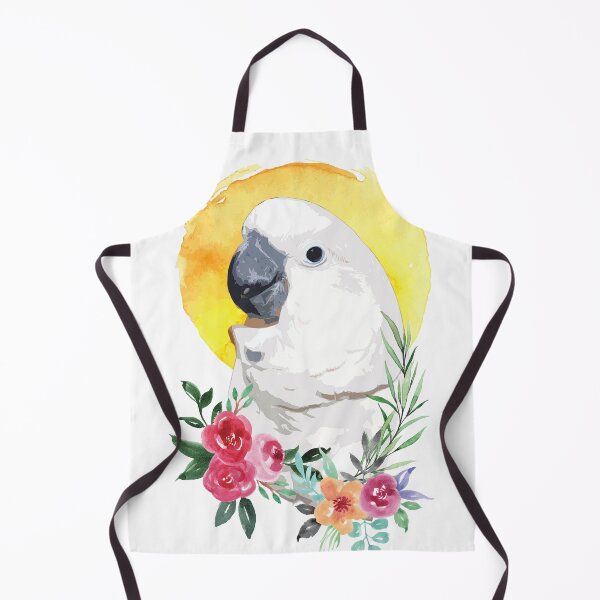 Item preview, cockatoo and flower watercolor designed and sold by L'Atelier Oranjade.