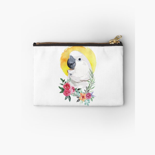 Item preview, cockatoo and flower watercolor designed and sold by L'Atelier Oranjade.