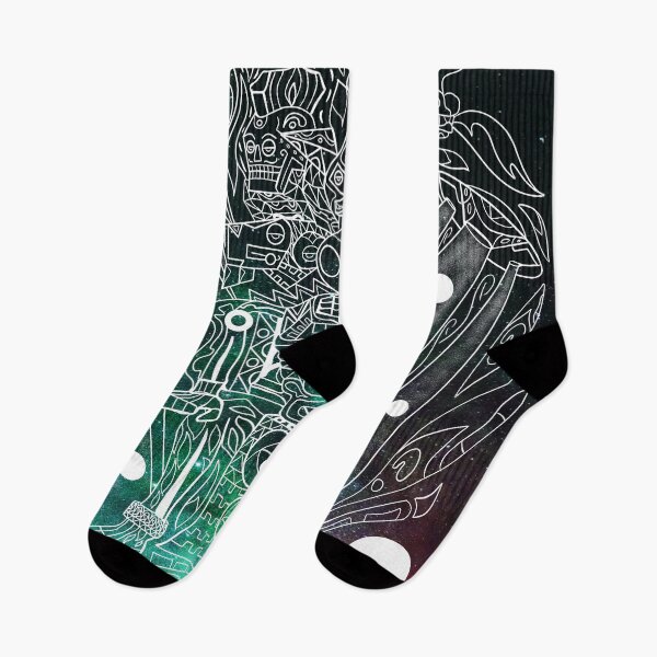 Item preview, alien in mictlan the hell in mexican universe culture ecopop pattern designed and sold by jorgelebeau.