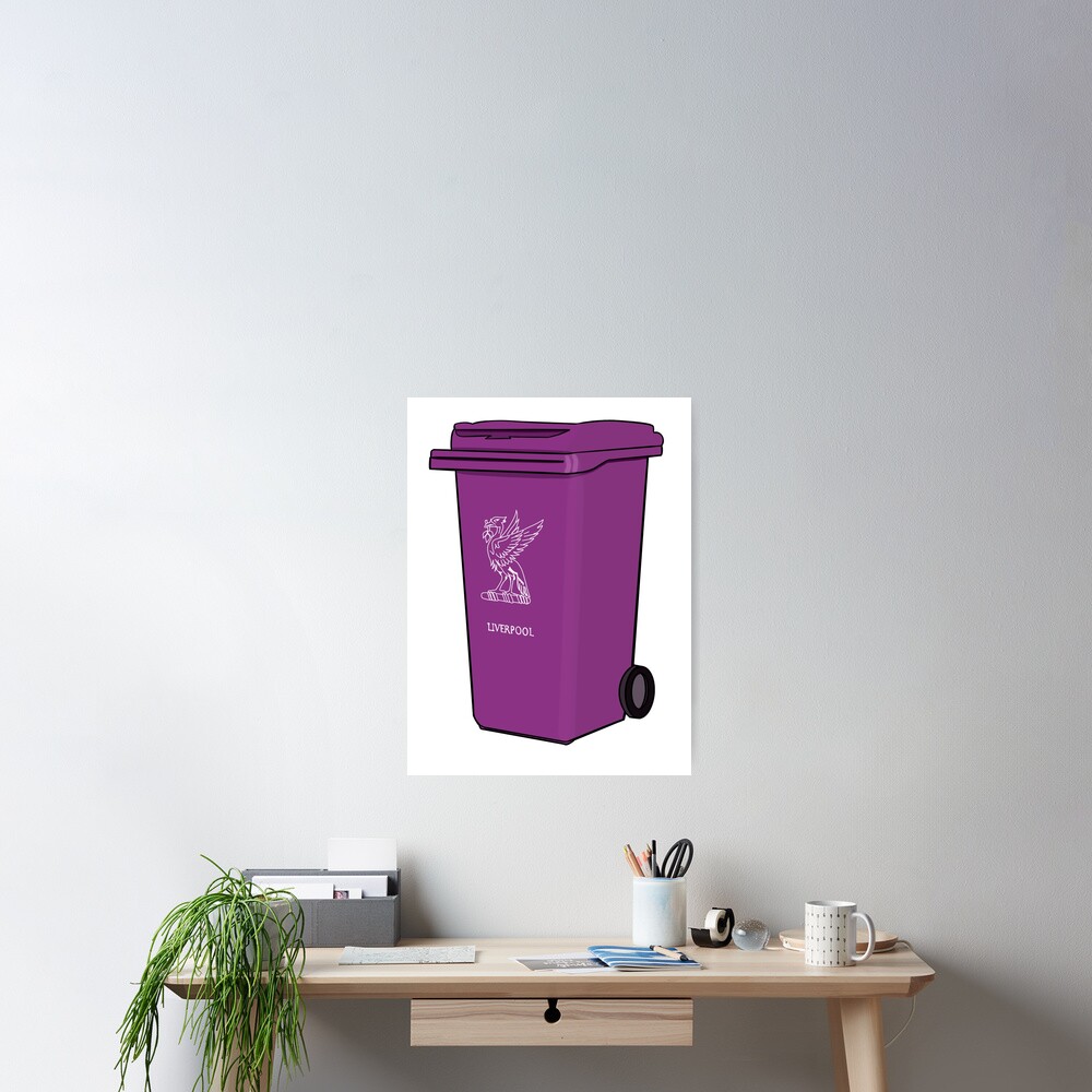 "Liverpool Purple Wheelie Bin" Poster by Shelmodine79 Redbubble