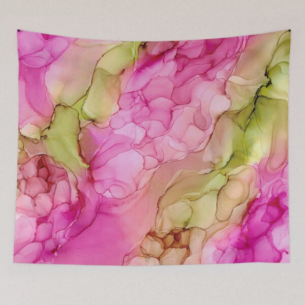 Item preview, Roses for you Pink Abstract Alcohol Ink painting by Herzart designed and sold by herzart.