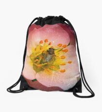 Fly Flower Drawstring Bag