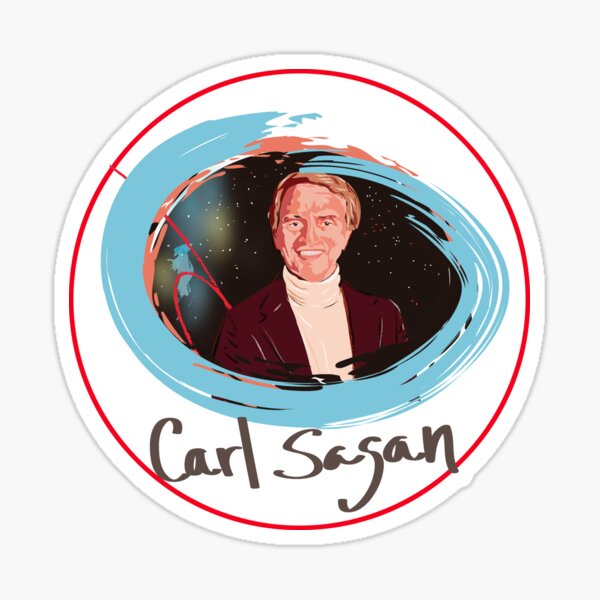 Portrait of Carl Sagan Sticker