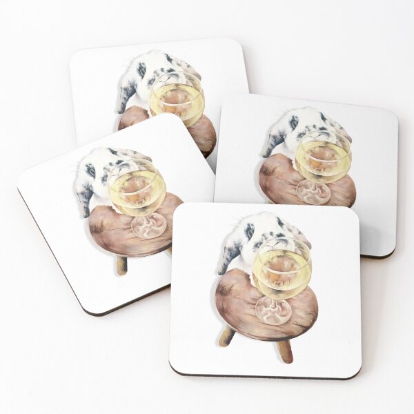 Item preview, It's Wine o'clock!  Cheeky and cute bunny trying to steal wine 3D style designed and sold by Studio Fluffle.