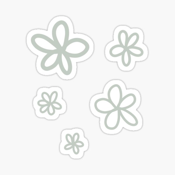 Item preview, Light Sage Doodle Flowers designed and sold by FlowerDesigns3.