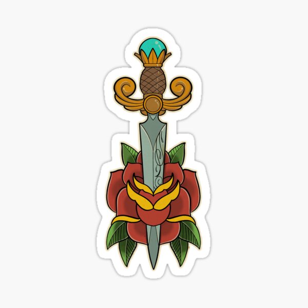 Rose und Dolch Sticker
